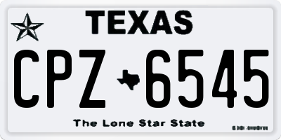 TX license plate CPZ6545