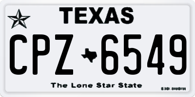 TX license plate CPZ6549