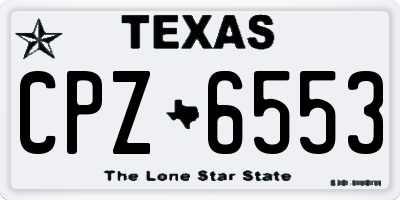 TX license plate CPZ6553