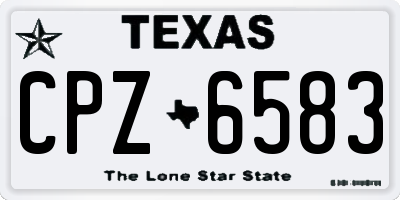 TX license plate CPZ6583