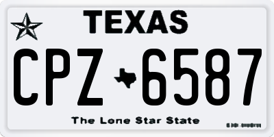 TX license plate CPZ6587
