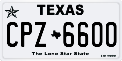 TX license plate CPZ6600