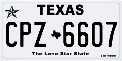 TX license plate CPZ6607
