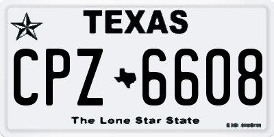 TX license plate CPZ6608