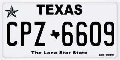 TX license plate CPZ6609