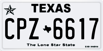 TX license plate CPZ6617