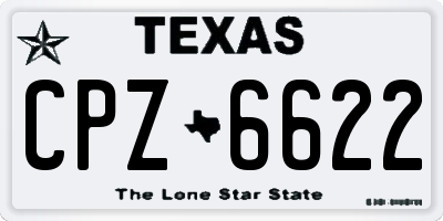 TX license plate CPZ6622