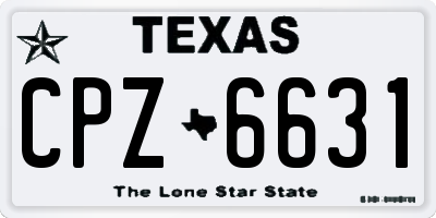 TX license plate CPZ6631