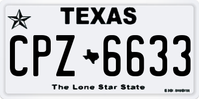 TX license plate CPZ6633