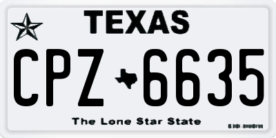TX license plate CPZ6635