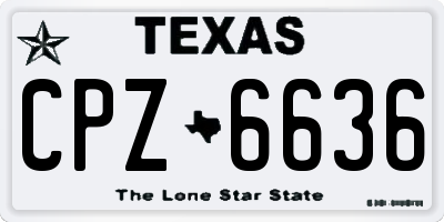 TX license plate CPZ6636