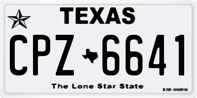 TX license plate CPZ6641