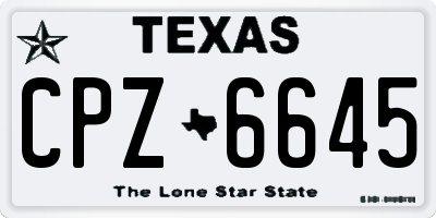 TX license plate CPZ6645