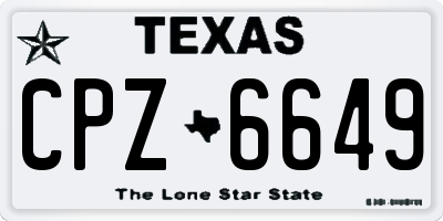 TX license plate CPZ6649