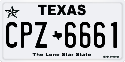 TX license plate CPZ6661
