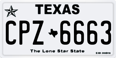 TX license plate CPZ6663