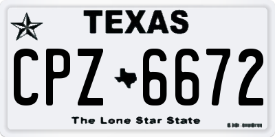 TX license plate CPZ6672
