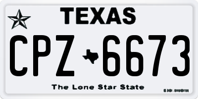 TX license plate CPZ6673