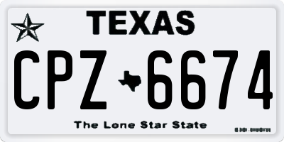 TX license plate CPZ6674