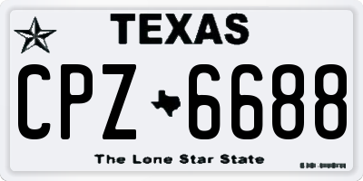 TX license plate CPZ6688