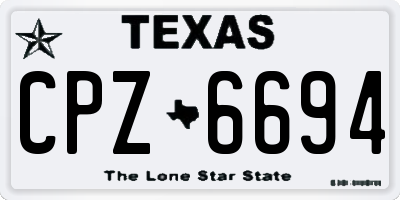 TX license plate CPZ6694
