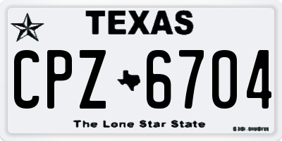 TX license plate CPZ6704