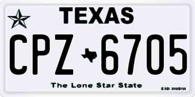 TX license plate CPZ6705