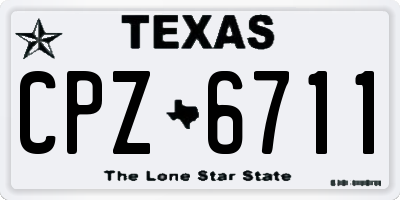 TX license plate CPZ6711