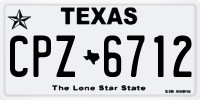 TX license plate CPZ6712
