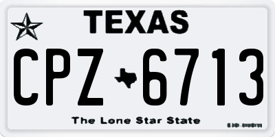 TX license plate CPZ6713