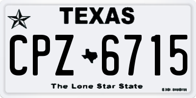TX license plate CPZ6715