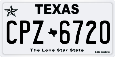 TX license plate CPZ6720