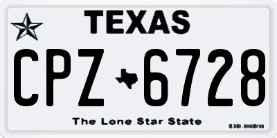 TX license plate CPZ6728