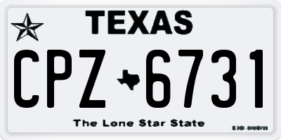 TX license plate CPZ6731