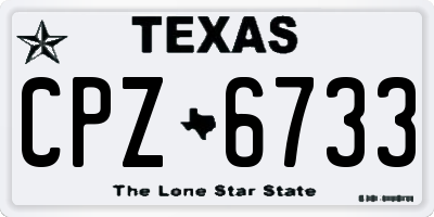 TX license plate CPZ6733