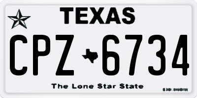 TX license plate CPZ6734