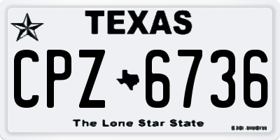 TX license plate CPZ6736