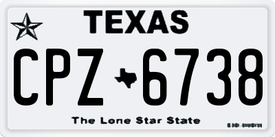 TX license plate CPZ6738