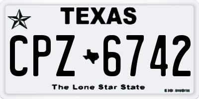 TX license plate CPZ6742