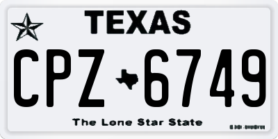 TX license plate CPZ6749
