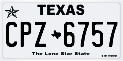 TX license plate CPZ6757