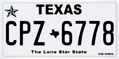 TX license plate CPZ6778