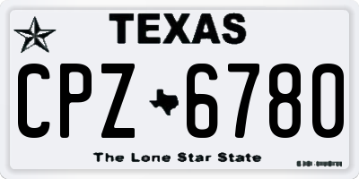TX license plate CPZ6780