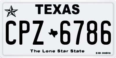 TX license plate CPZ6786