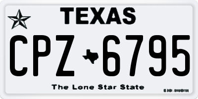 TX license plate CPZ6795