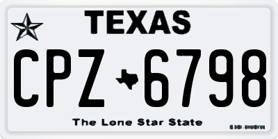 TX license plate CPZ6798