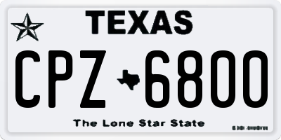 TX license plate CPZ6800