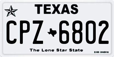 TX license plate CPZ6802