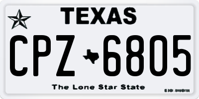 TX license plate CPZ6805
