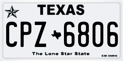 TX license plate CPZ6806